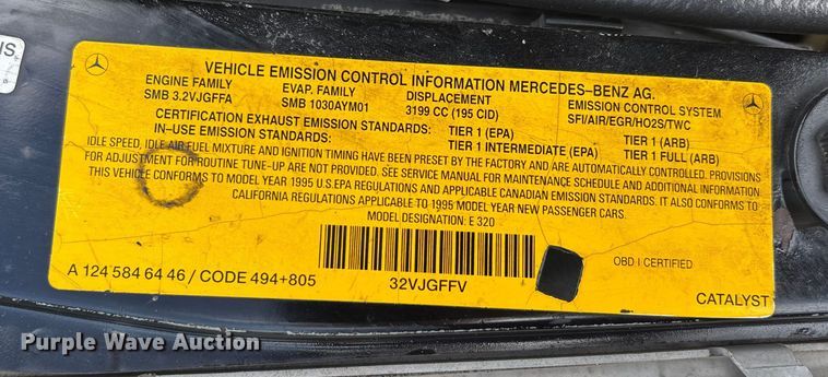 image for item EJ7624 1995 Mercedes-Benz E320 