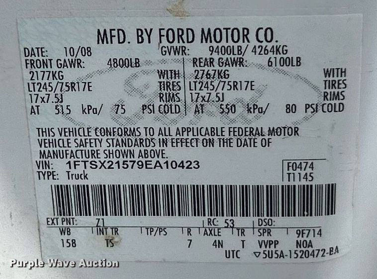 image for item EK8382 2009 Ford F250 Super Duty SuperCab flatbed pickup truck