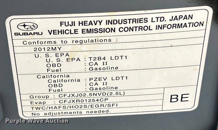 image for item EK8415 2012 Subaru Forester SUV