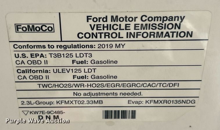 image for item EK8418 2019 Ford Ranger XL Ext. Cab pickup truck