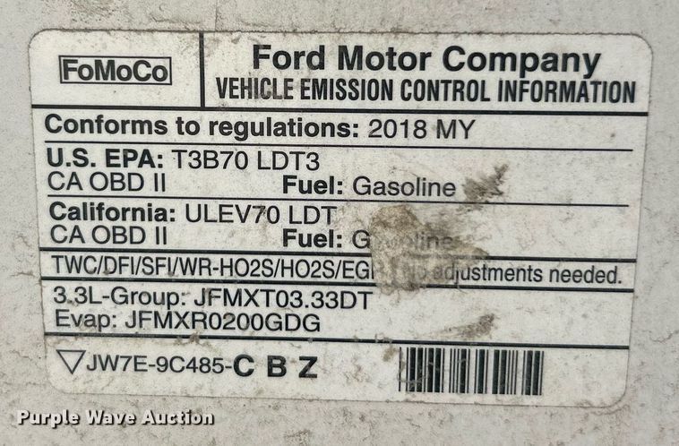 image for item EK8423 2018 Ford F150 XL pickup truck