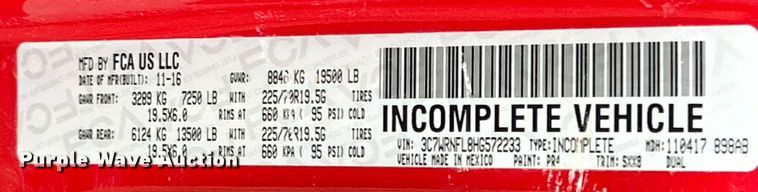 image for item EK8449 2017 Dodge Ram 5500 Crew Cab flatbed truck