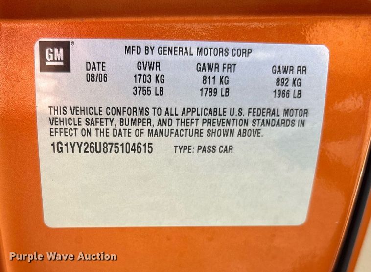 image for item EL6064 2007 Chevrolet Corvette 