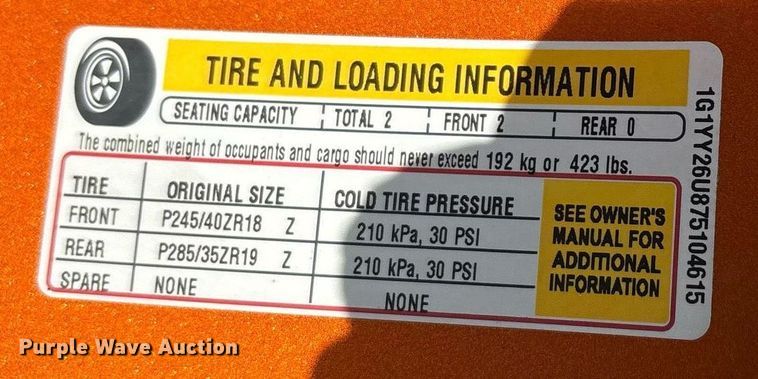 image for item EL6064 2007 Chevrolet Corvette 