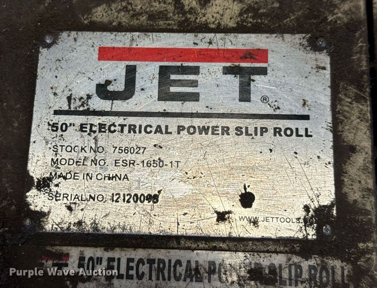 image for item EM8007 2012 Jet ESR-1650-1T slip roll machine