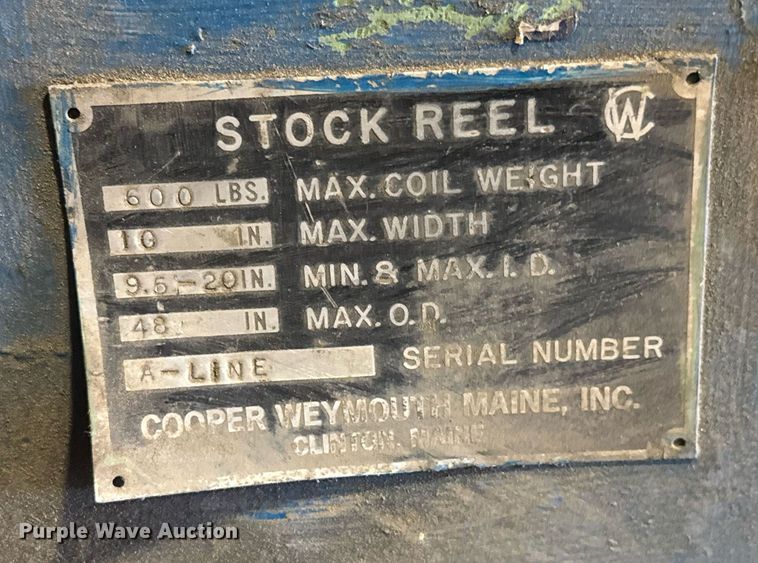 image for item EM8008 Cooper Weymouth metal decoiler