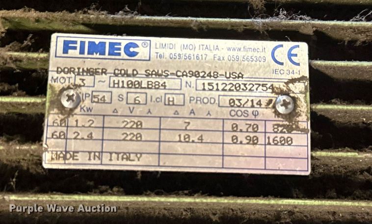 image for item EM8009 Doringer D350 cold saw