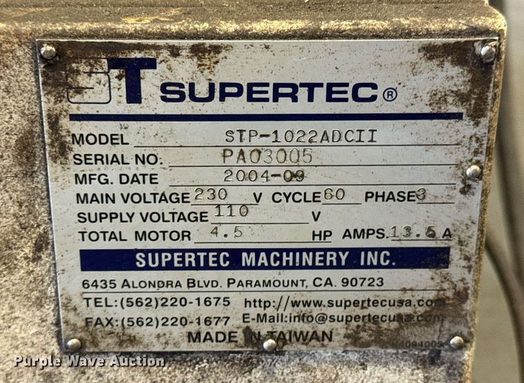 image for item EM8010 Supertec STP-1022ADCII surface grinder