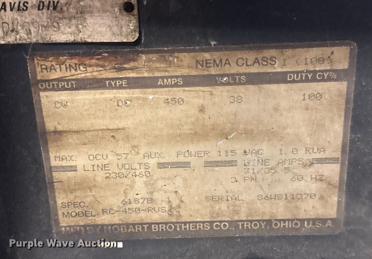 image for item EM8013 Hobart  Mega-Mig 450 RVS welder