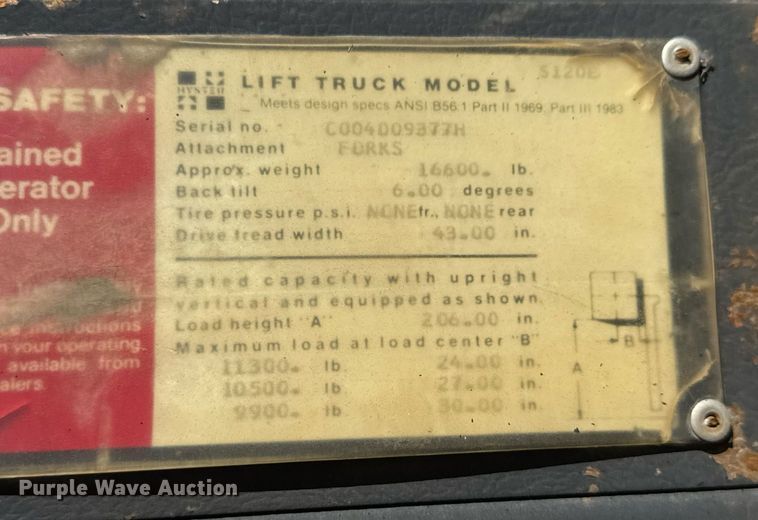 image for item EM8020 Hyster S120E forklift