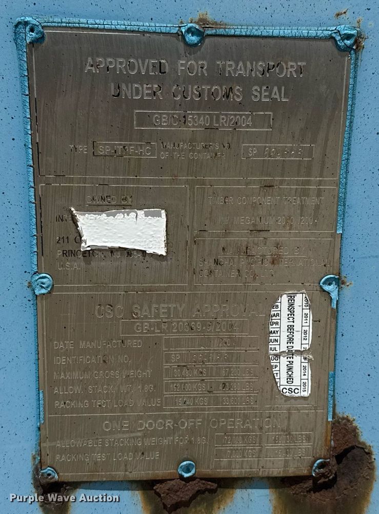 image for item EM8022 2004 Shanghai Pacific International SP-ITPF-HC shipping container