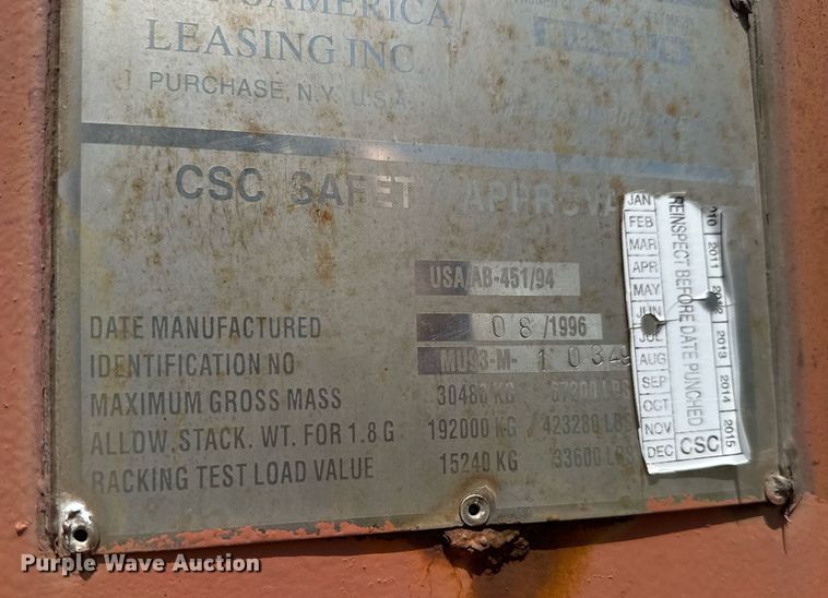 image for item EM8024 1996 MED Union Containers MU20-1001-TA shipping container