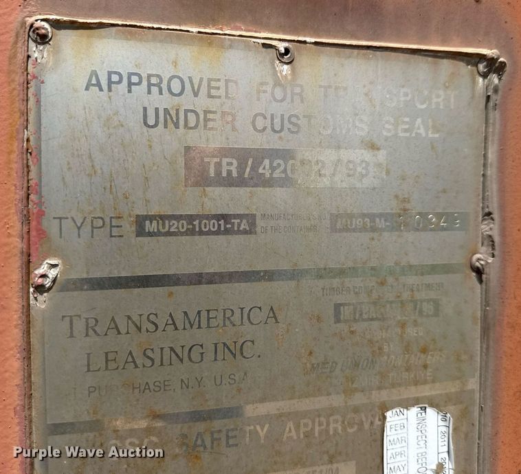 image for item EM8024 1996 MED Union Containers MU20-1001-TA shipping container