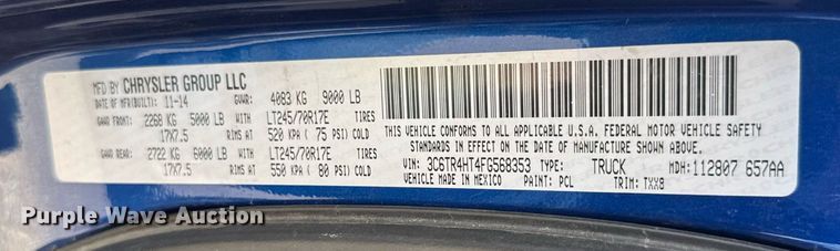 image for item EM8027 2015 Dodge Ram 2500 Crew Cab flatbed pickup truck