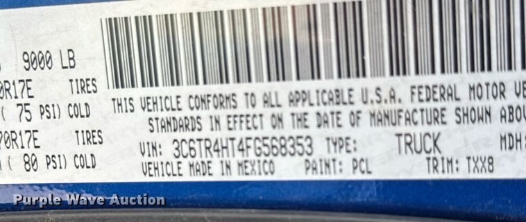 image for item EM8027 2015 Dodge Ram 2500 Crew Cab flatbed pickup truck