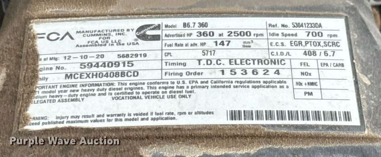 image for item EM8029 2021 Dodge Ram 5500 flatbed truck