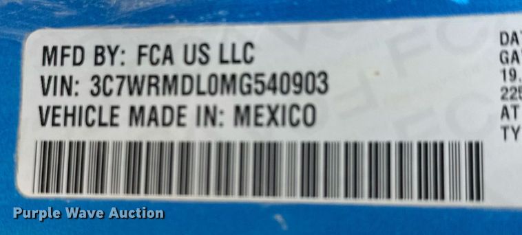 image for item EM8029 2021 Dodge Ram 5500 flatbed truck