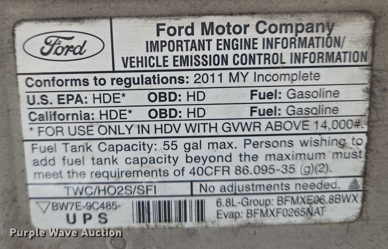 image for item EN8303 2011 Ford E450 RV