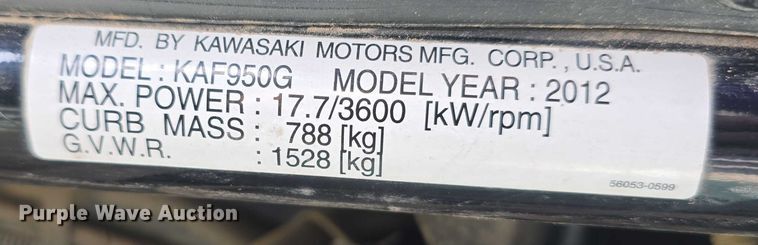 image for item EO1540 2012 Kawasaki Mule 4010 utility vehicle