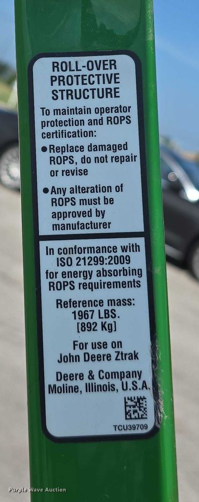 image for item EO1577 2017 John Deere Z960M ZTR lawn mower