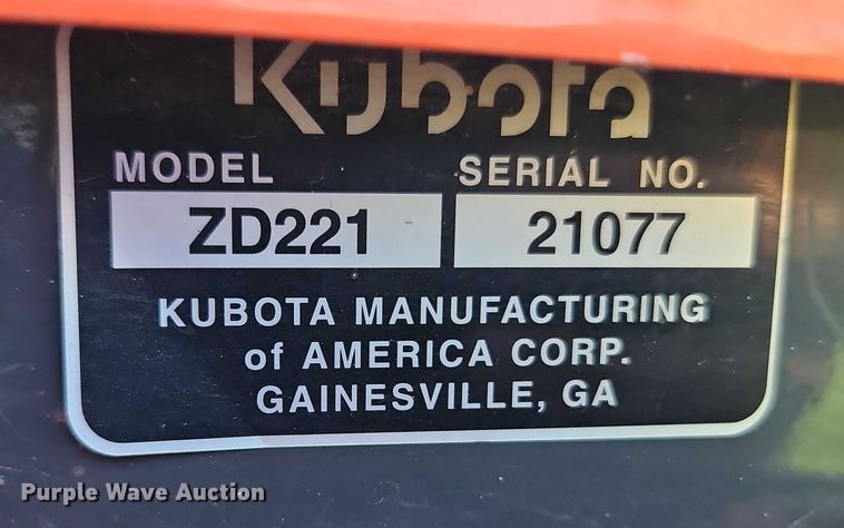 image for item EO4571 Kubota ZD221 lawn mower