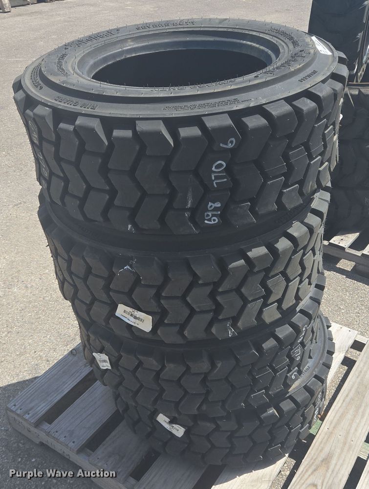 image for item EQ4116 (4) Bobcat 10-16.5 skid steer tires and wheels