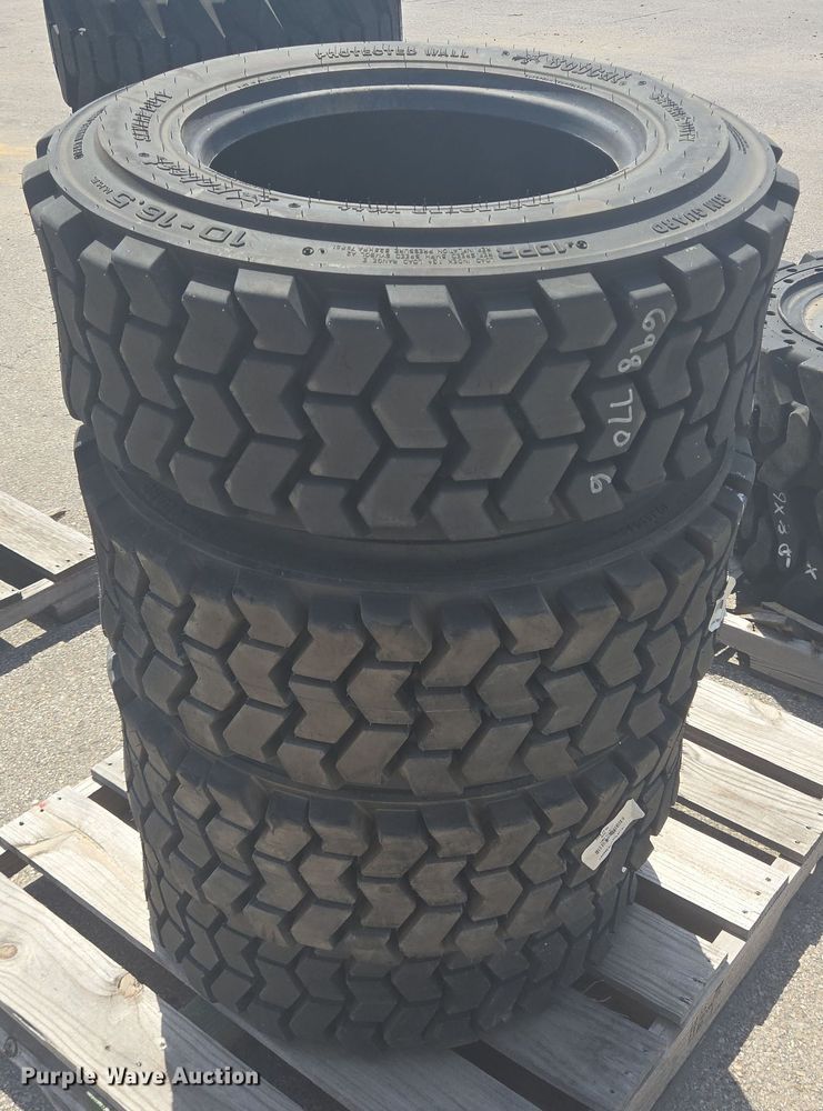 image for item EQ4116 (4) Bobcat 10-16.5 skid steer tires and wheels
