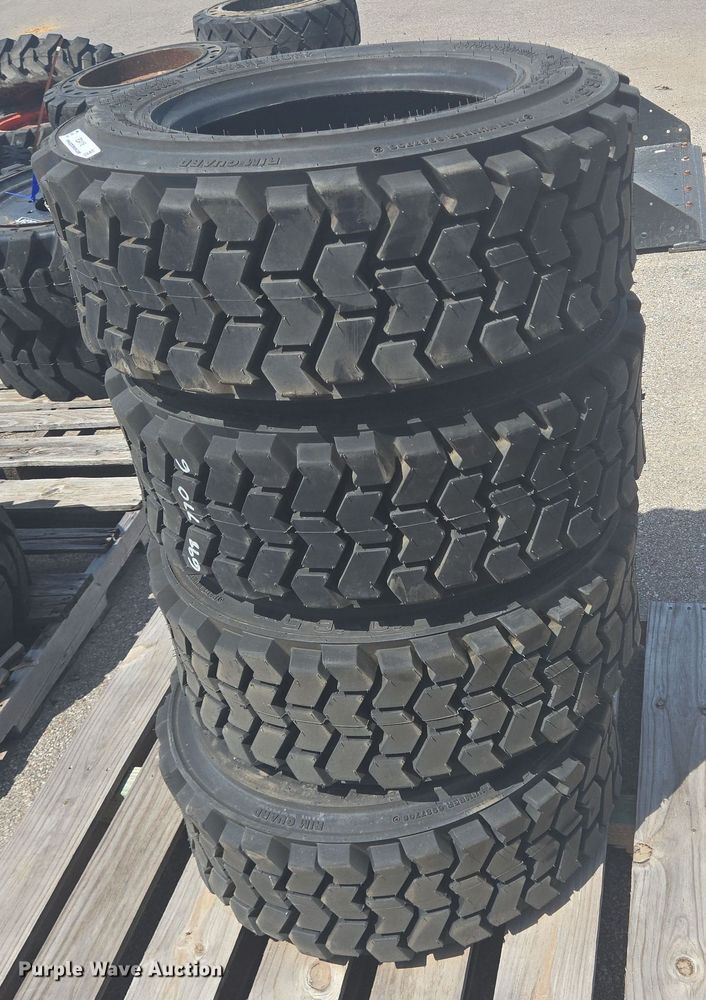 image for item EQ4116 (4) Bobcat 10-16.5 skid steer tires and wheels