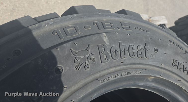 image for item EQ4116 (4) Bobcat 10-16.5 skid steer tires and wheels