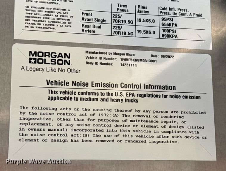 image for item EU2030 2021 Ford F59 delivery truck