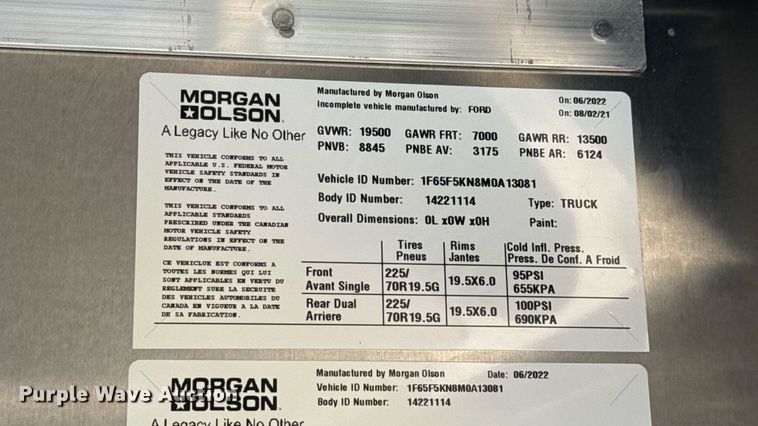 image for item EU2030 2021 Ford F59 delivery truck