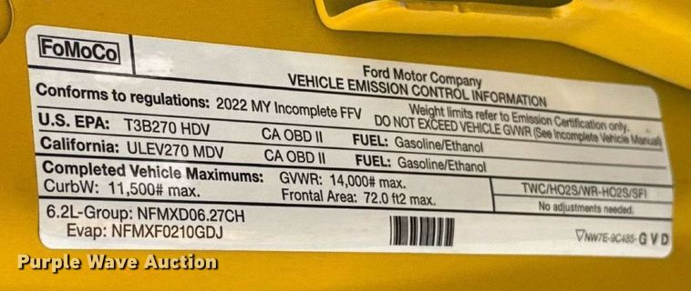 image for item EU2068 2022 Ford F350 Super Duty  utility bed pickup truck