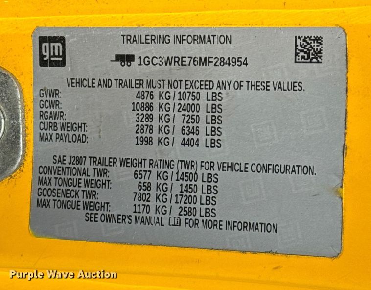 image for item EU2069 2021 Chevrolet Silverado 3500HD utility bed pickup truck