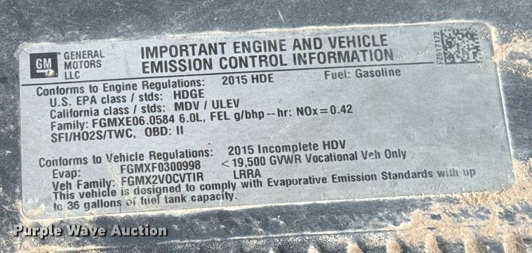 image for item EU2070 2015 Chevrolet Silverado 3500HD utility bed pickup truck