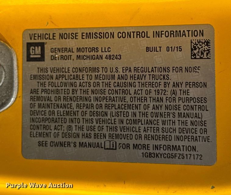 image for item EU2070 2015 Chevrolet Silverado 3500HD utility bed pickup truck