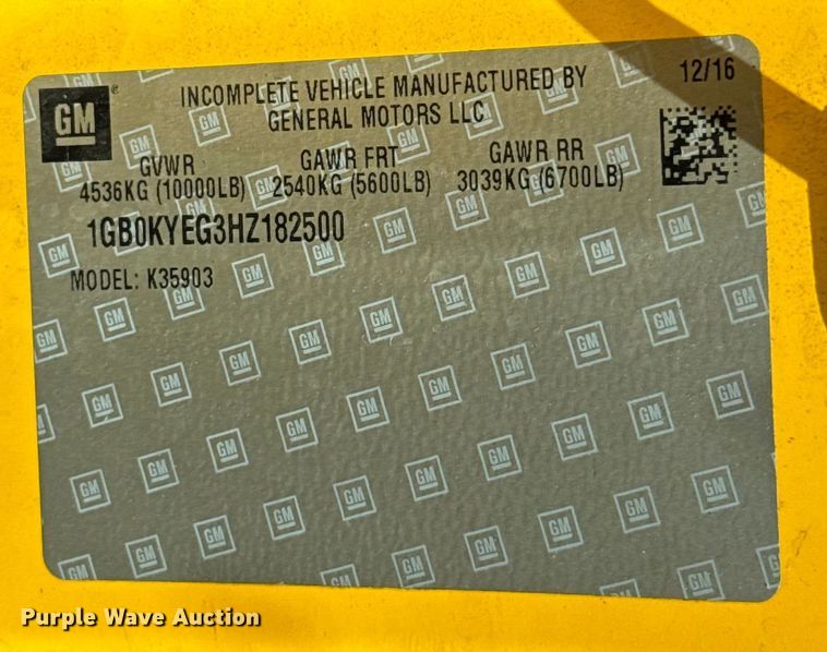 image for item EU2073 2017 Chevrolet Silverado 3500HD utility bed pickup truck