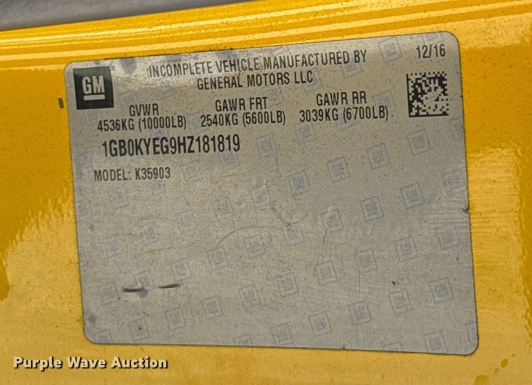 image for item EU2076 2017 Chevrolet Silverado 3500HD utility bed pickup truck