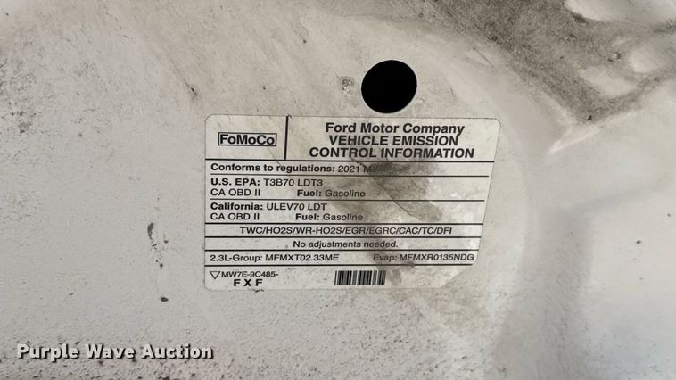 image for item EU2085 2021 Ford Ranger SuperCab utility bed pickup truck