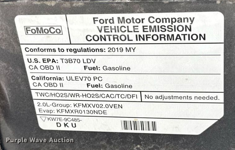 image for item EU2091 2019 Ford Fusion 