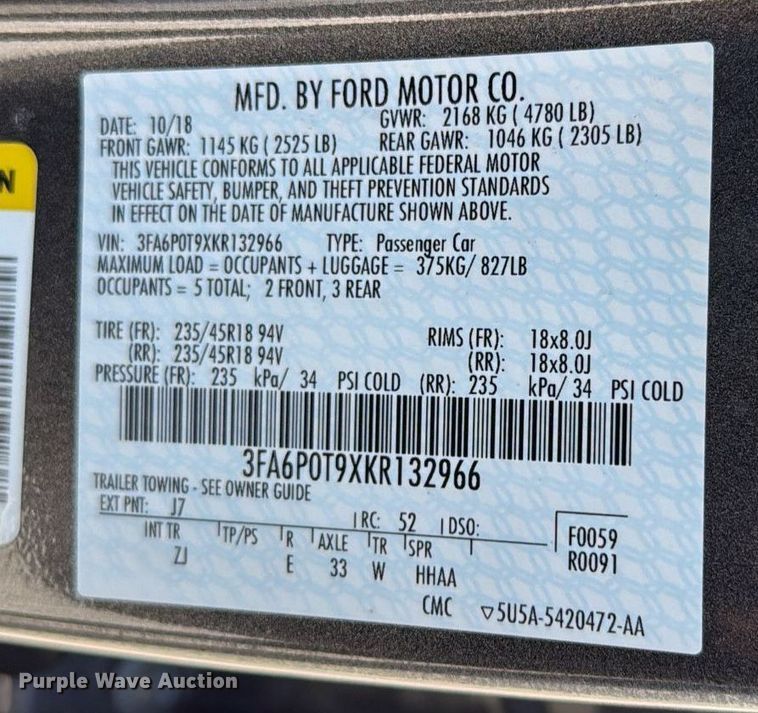image for item EU2091 2019 Ford Fusion 