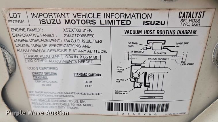 image for item EU3532 1999 Isuzu Amigo SUV