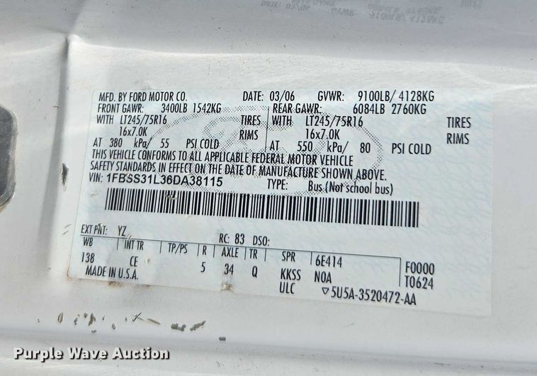 image for item FB9421 2006 Ford E350 van