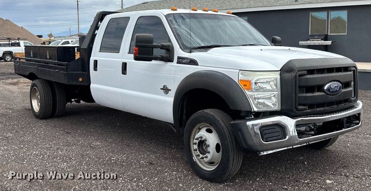 image for item FB9438 2014 Ford F550 Super Duty Crew Cab flatbed truck