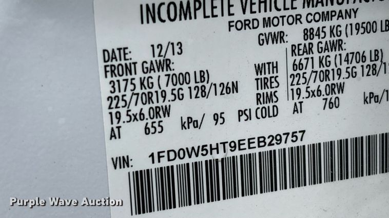 image for item FB9438 2014 Ford F550 Super Duty Crew Cab flatbed truck