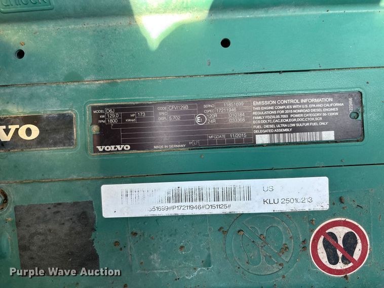 image for item DH8654 2016 Volvo ECR235EL excavator