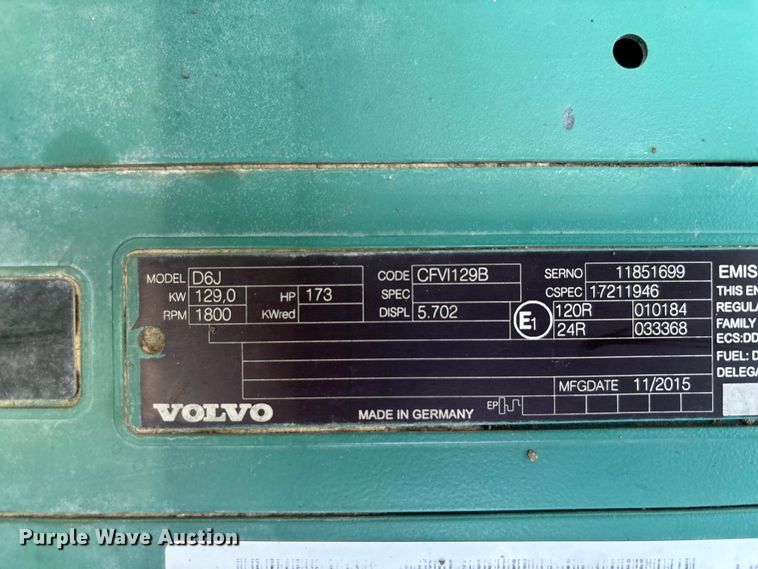 image for item DH8654 2016 Volvo ECR235EL excavator