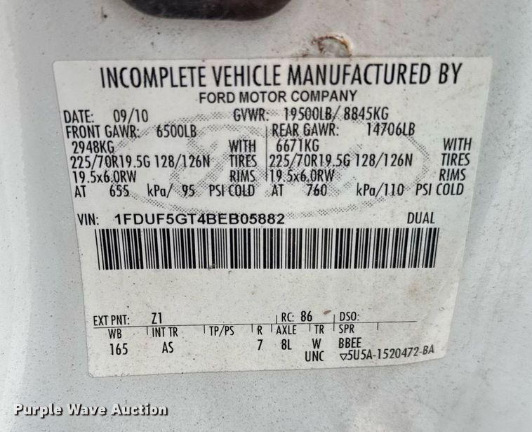 image for item DJ9681 2011 Ford F550 utility / service truck