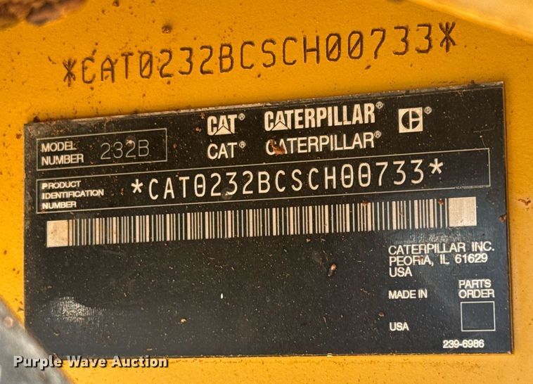 image for item DO7191 2005 Caterpillar 232B skid steer loader