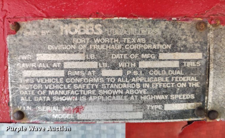 image for item DP4974 1979 Hobbs FCL-M2-22-7.5 end dump trailer