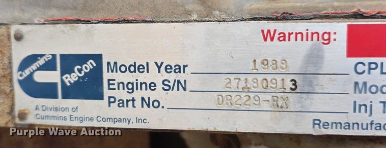 image for item DR3949 1988 Cummins 88NT400BC4 engine